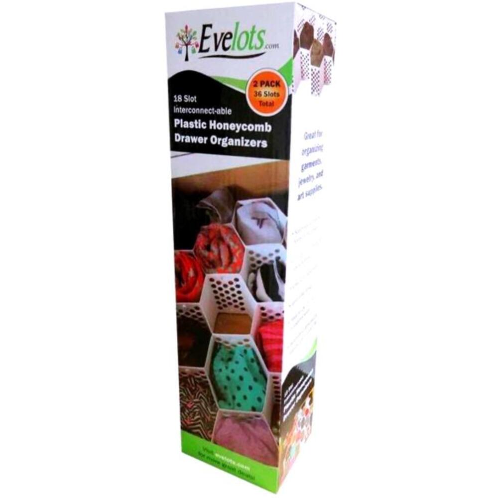Evelots Interconnectable Plastic Honeycomb Drawer Organizers - 18‎ Slot Pack